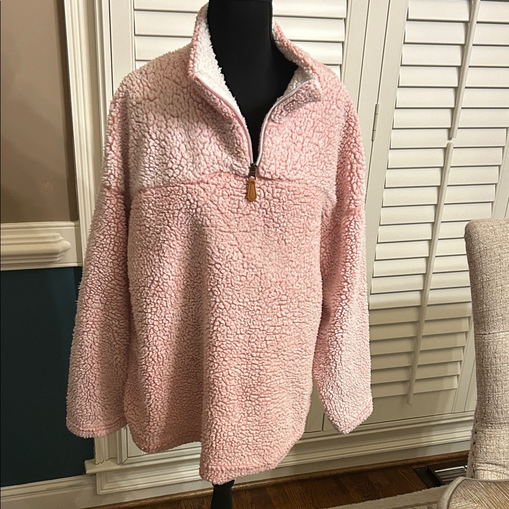 Cozy Pink Sherpa Pullover